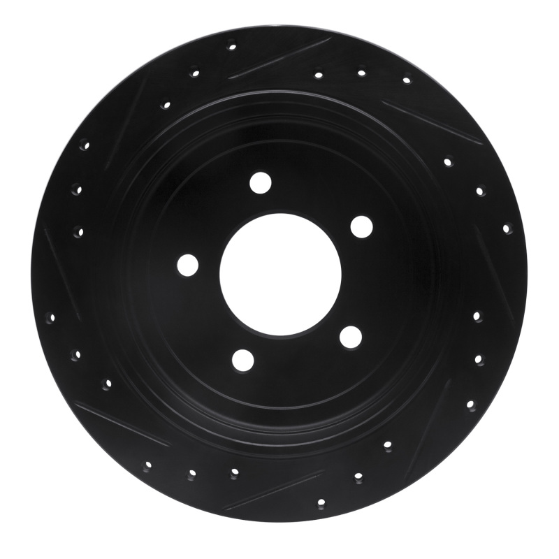 Ford F-150 Brake Rotor (1) - Rear Right - R1 Concepts - Drilled & Slotted - Black - `97-`04